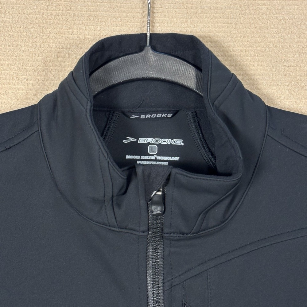 Brooks Shelter Technology Running Jacket Mens L Black Full Zip Reflective - Picture 4 of 16